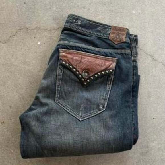 Other Other - Archaic Denim Y2K Grunge Jeans 34x29 Distressed Studded Accent Pockets